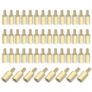 PATIKIL M2.5 x 8+5 mm メスネジ六角真鍮PCBスタンドオフ 50個 FPVドローンクワッドコプターPCBマザーボードスチールネジナットセットコンピューター電気用 金