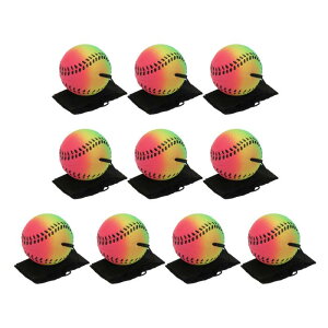 PATIKIL 2.5インチスポーツリストボール 10個 野球用ラバーリバウンドリストバンドリストリターンボールスポーツ 混色