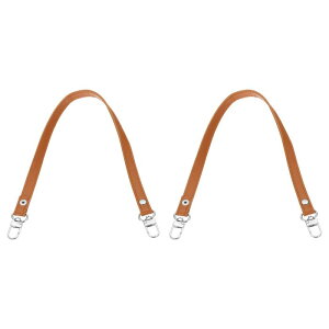PATIKIL レザーパースハンドルストラップ 2個17"レザーパースストラップ交換DIY女性クラッチバッグハンドバッグトップハンドルストラップ修理アクセサリー 茶色