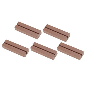 CAPASTEC カードスタンド メモスタンド 木製 シンプル カード立て 写真 番号 値札 メニュー ネームカード オフィス 机上用品 文房具用 5個セット 茶色