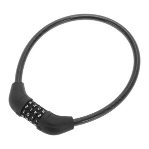 BULLSPANN 60 cm ユニバーサルセキュリティバイクロック 防錆自転車ケーブルロック 4桁のコードの組み合わせ付き ロードバイク マウンテンバイク 電動バイク用 ブラック