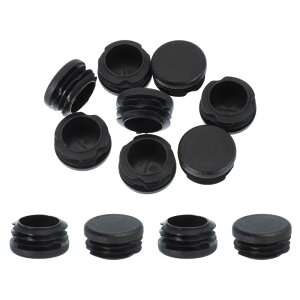 PATIKIL 1-1/4 "プラスチックチューブエンドキャップ 10個ラウンドホールプラグ挿入物 ラウンドアイアンパイプチェアレッグテーブル本棚パティ オ家具用 ブ ラッ ク