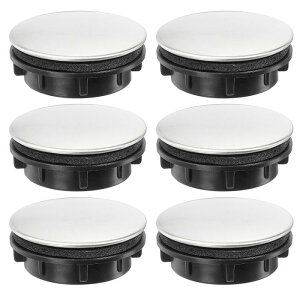 PATIKIL 1.4" キッチンシンク穴 6個 ステンレススチール製蛇口穴カバー キッチンシンクキャップ プレートストッパーカバー メタルシンク穴プラグ シルバー