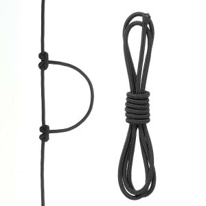 PATIKIL アーチェリー D ループロープ 2 フィート ボウ D ループ ストリング リリース マテリアル ノック ワイヤー ノッキング ループ バックル リング コンパウンド ボウストリング用 黒