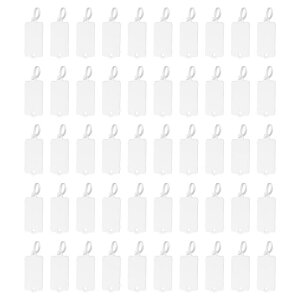 PATIKIL 再利用可能なプラスチックタグ 100個 はいそうタグ 防水 ラベル付け用 はいそうラベル セキュリティシール 書き込み可能なマーカータイ 吊り下げタグ 保管タグ ホワイト