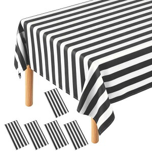 5���Z�b�g �����z���C�g �X�g���C�v�e�[�u���N���X 137×274cm �����` �h���e�[�u���J�o�[ �_�C�j���O/�a�����p�[�e�B�[/�L�b�`��/�s�N�j�b�N�p