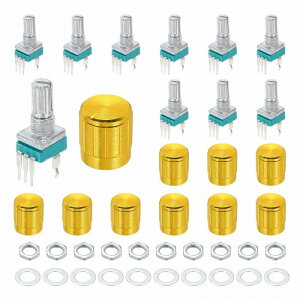 RK097N B500K�|�e���V�����[�^�[10�Z�b�g 3�s���P���`���[�^���[�V�[���A���v�p�ΐ��^�|�e���V�����[�^�[ 15mm�L�[�t���V���t�g 15x17mm�����^���m�u�t�� �I�[�f�B�I�A���v�p�������t��