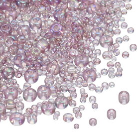 5888個 虹色ガラスシードビーズ 1.5/2/3/4mm アクリル丸ビューグルビーズ DIY宝石クラフト 植物装飾 フェルトオーナメント用 韓国風パープル
