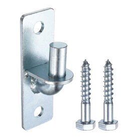 ゲートヒンジ 4.7" x 1.5" 壁取り付け用ゲートヒンジ 重荷重用 溶接不要チェーンリンクフェンスヒンジ 5/8インチピン対応 スクリュー付き 農場・庭園用フェンス 金属ドア用 シルバー