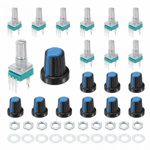 RK097N B20K �|�e���V�����[�^�[ 10�Z�b�g 3�s�� �V���O�����j�A ���[�^���[�V�[�� �A���v�p �ΐ��^�|�e���V�����[�^�[ 15mm �u���[AG2�v���X�`�b�N�m�u�t�� �I�[�f�B�I�A���v�p�����^