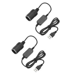 2�Z�b�g USB to �V�K �[�\�P�b�g �ϊ��P�[�u�� 120cm 5V USB A�I�X to 12V �V�K �[�\�P�b�g �A�_�v�^�[ �d���P�[�u�� 10W�ȉ��Ή� �h���C�u���R�[�_�[ GPS�p �V���o�[