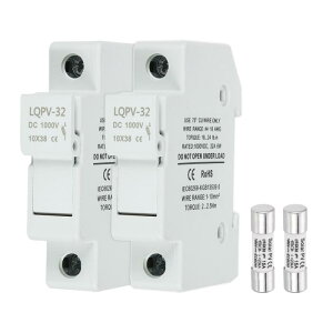 1�R�A�u���b�N�t��DIN���[���q���[�Y�z���_�[ 10x38mm DC 1000V 15A �P�Ƀ\�[���[/�������d�p�q���[�Y�z���_�[ 4-18AW G ����PV�V�X�e���o�b�e���[�ی�p 2����
