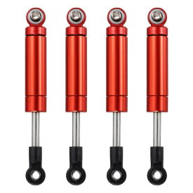 4個セット RCショックアブソーバー 1/10 72mm 内蔵スプリング オイルショック ダンパー 1/10 RCカー クローラー レーシング貨物車 アップグレードパーツ レッド