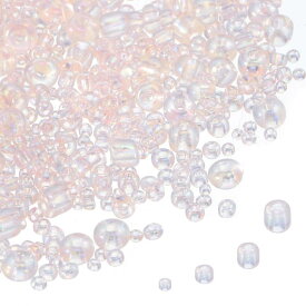 5888個 虹色ガラスシードビーズ 1.5/2/3/4mm アクリル丸ビーズ DIY宝石制作・植物装飾・フェルト装飾用 韓国ピンク