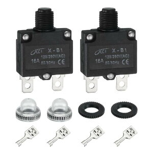 2�Z�b�g 16A �T�[�}���T�[�L�b�g�u���[�J�[�A125/250V AC�A32V DC �蓮�ċN���v�b�V���{�^���ߕ��וی�T�[�L�b�g�u���[�J�[ �h���{�^���L���b�v�t�� �N�C�b�N�R�l�N�^�[�q X-B1