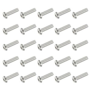 PATIKIL �{�^���w�b�h�\�P�b�g�L���b�v�l�W 25���� #10-32 UNF x 19mm 304 �X�e�����X�|�� �Z�p�h���C�u �S�l�W �@�B�p�{���g �l�W �Ƌ�p �E�H�[�^�[�|���v�Ɩ���� �V���o�[
