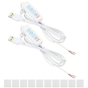 PATIKIL 4.92ft LED�X�g���b�v�����X�C�b�`�A2�Z�b�g DC 5V �{�^����U S B�����X�C�b�` �s�O�e�[���P�[�u�� ���邳�����\�R���g���[���[ LED���[�v���C�g�p�e�[�v�t���A�z���C�g