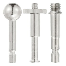 PATIKIL 1セット ブームアームジョイントヘッドコンバーター 17mmボールヘッド1/4" 3/8" スクリューヘッドボルトマウントコネクターアダプター マイクスタンド用 電話ホルダーブームシザーアームスタンド シルバー
