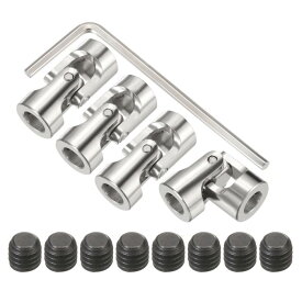 4個5mm/5mm IDステアリングユニバーサルジョイントシャフトカップリング L23XD11メタル45°回転可能ジョイントカプラー モデルカーシップドライブシャフトモーター接続用 ネジレンチセット