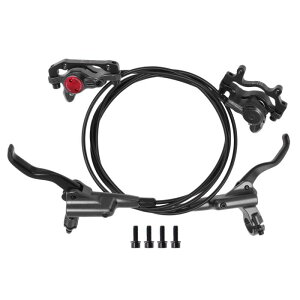 BULLSPANN 1セット 自転車ブレーキアクセサリー アルミニウム合金 ブレーキハンドルバー フロント左リア右ブレーキレバーと850 mm 1450 mmブレーキワイヤー ロードバイク MTB用 ブラック