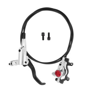 BULLSPANN 1セット 自転車ブレーキアクセサリー アルミニウム合金 ブレーキハンドルバー リア左ブレーキレバーと1450 mmブレーキワイヤー ロードバイク MTB用 シルバートーン