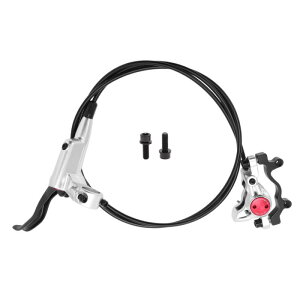 BULLSPANN 1セット 自転車ブレーキアクセサリー アルミニウム合金 ブレーキハンドルバー リア右ブレーキレバーと1450 mmブレーキワイヤー ロードバイク MTB用 シルバートーン