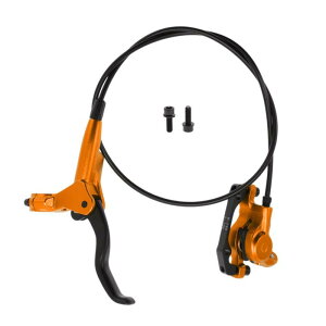 BULLSPANN 1セット 自転車ブレーキアクセサリー アルミニウム合金 ブレーキハンドルバー フロント右ブレーキレバーと850 mmブレーキワイヤー ロードバイク MTB用 オレンジ