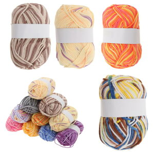 CAPASTEC 毛糸 60%コッ トン40%アクリル 50g±2g (約160m) 柔らかい 2本セット 編み物セット 段染風 クリス マスプレゼント 手編み 初心者向け グラデーションブラウン