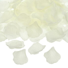 PATIKIL 人工バラの花びら 1000個のフェイクフラワーシルクペタル装飾用品 よいな夜の結婚式パーティーイベントデコレーション用品 ミルキーホワイト