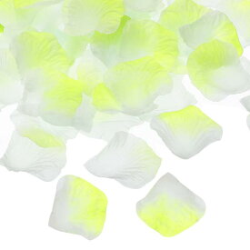 PATIKIL 人工バラの花びら 1000個のフェイクフラワーシルクペタル装飾用品 よいな夜の結婚式パーティーイベントデコレーション ライト緑ホワイト