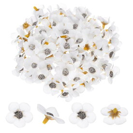 M METERXITY 50個入りの人工花の花びら ウェディング/ガーランド/帽子/靴/パーティーの装飾用 偽のミニ桜の花びらバルク[ホワイト]