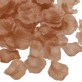 PATIKIL 人工バラの花びら 1000個のフェイクフラワーシルクペタル装飾用品 よいな夜の結婚式パーティーイベントデコレーション茶色