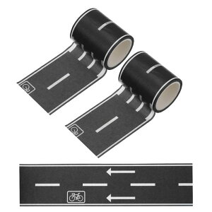 PATIKIL 33ft ロードテープ プレイテープカートラッ クテープトラフィック和紙テープハイウェイトレインDIYクラフトアートジャーナルスク ラップブックプランナースタイル1 黒