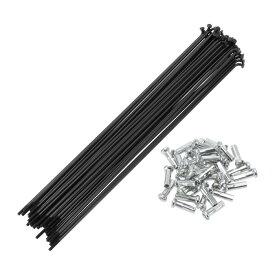 Motoforti ユニバーサル自転車スポーク自転車ホイールスポーク14G 193-mm長さ炭素鋼黒1セット