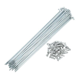 TUCKBOLD 自転車スポーク バイクホイールスポーク シルバートーンニップル 1セット 14G 179mm 長さ 炭素鋼 亜鉛メッキ