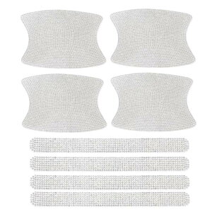 A ABSOPRO ドアハンドルスクラッチプロテクター アンチスクラッチ 8x10cm オートドアハンドル保護フィルム ホワイト 1セット