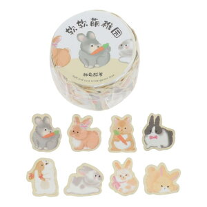 CAPASTEC シール 手帳シール ステッカー メモ帳 DIY 手作り ノートシール 日記 装飾用ステッカー 手帳用 可愛い 貼ってはがせる カートゥーン装飾 1個入り ウサギ