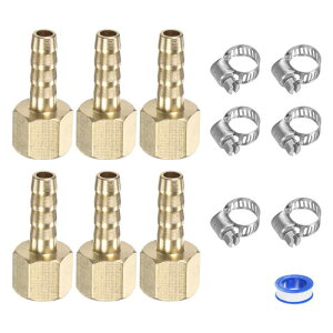 M METERXITY 6pbN̐^Jz[Xo[utBbeBO 6mm x G1/8 tB[A_v^[z[XRlN^[ XeXX`[z[XNv & PTFE e[vt o[uGAz[XCtBbeB