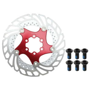 BULLSPANN 1セットの自転車ディスクブレーキローター、160mmの丸みを帯びた自転車ブレーキディスクローター、6ボルト付き、マウンテンロード・Eバイク用の自転車フロー ティングディスクブレ