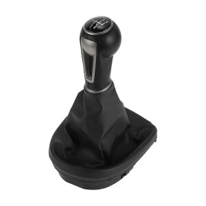 INFINAUTO カバー付き5速マニュアルギアシフトノブ シートに対応アルテア2004-2020用の自動車ギアボックススティックシフターレバーノブ プラスチック製のフェイクレザーブラック 1個