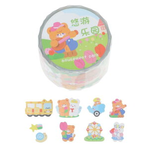 CAPASTEC シール 手帳シール ステッカー メモ帳 DIY 手作り ノートシール 日記 装飾用ステッカー 手帳用 可愛い 貼ってはがせる カートゥーン装飾 1個 遊園地