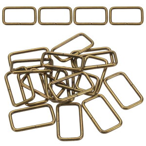 18個 メタル長方形リングバックル 4/5" x 1 1/2" スクエアストラップウェビングベルトリング キャンプ用犬用荷物ベルトクラフトDIYアクセサリー ブロンズ