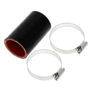 X AUTOHAUX シリコンホース ストレート シリコンチューブ ブラック 長さ76mm 内径38mmホースバンド付き ダクトホース ヒーター ホース インテークホース エアクリーナー エアーホース インテーク