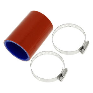 X AUTOHAUX シリコンホース ストレート シリコンチューブ レッド 長さ76mm 内径45mmホースバンド付き ダクトホース ヒーター ホース インテークホース エアクリーナー エアーホース インテークパ