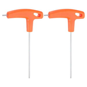 2個 T-ハンドル ボールエンド 六角レンチ 2.5mm メトリック CR-V Tキー 内六角 レンチ スパナ リペアツール 自動車 家庭用メンテナンス オレンジ