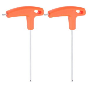 2個Tハンドルボールエンド六角レンチ3 mmメトリックCR-V Tキーインナーヘキサ ゴンレンチスパナ修理工具自動車家庭用メンテナンス オレンジ