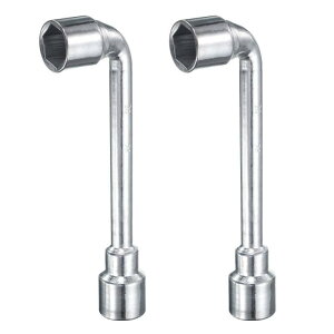 2個 L字型角度付き六角ソケットレンチ 24mm 45#鋼 ダブルエンド メトリック 6ぽいんと チューブ状ソケットスパナ 一般修理、パイプライン、自転車車両のメンテナンスに適しています。