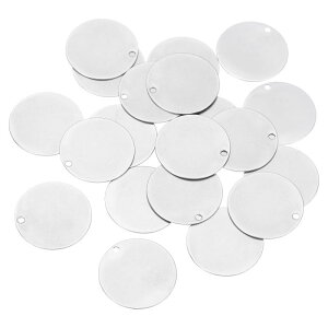 �t���b�g�Ȋۂ��X�^���s���O�^�O�y���_���g�`�� �[�� 20�� 35mm ���a - �l�b�N���X �C�������O �W�� �G���[���p�̌��t�� 304�X�e�����X�X�`�[�����^���`�� �[���i�V���o�[�j