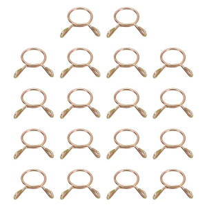 燃料ラインホースクリップ 18個9mm ID 10.4mm最大ID 65Mn鋼製ウォーターパイプエアチュービングスプリングホースクランプ オートバイスクーターATV用