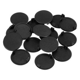 ヒンジ穴カバー、28個 38mm(1-1/2") 内径 - 家具キャビネット戸棚用プラスチック製隠しヒンジ穴カバー ラウンドフラッシュタイププラグキャップ (黒)